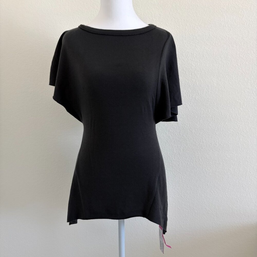 Milan Laurent Jersey Top NWT Womens 55 / Small Charcoal Korean Fashion High End